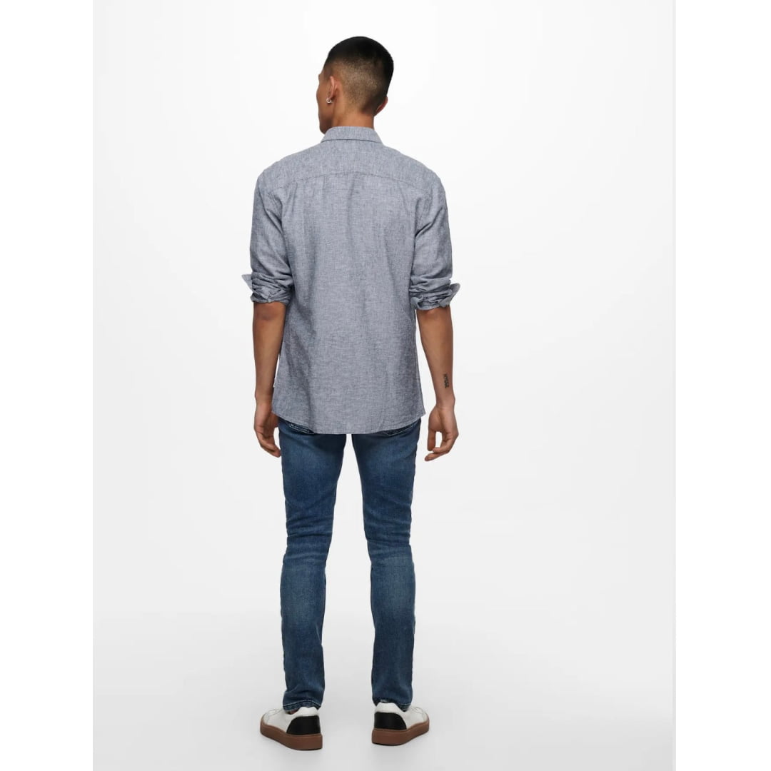 Chemise Only & Sons Onscaiden Life Solid Linen Dress Blue