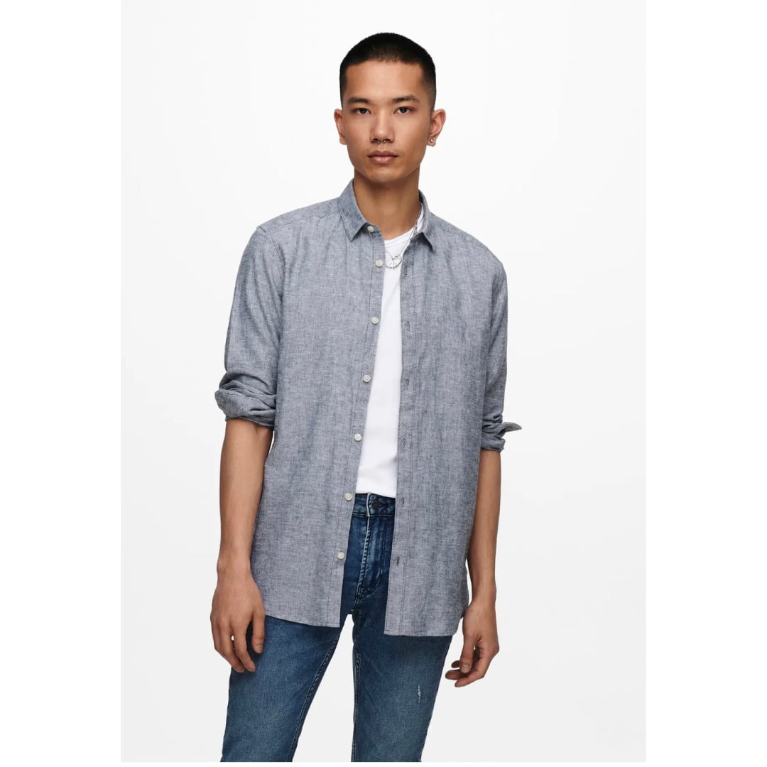 Chemise Only & Sons Onscaiden Life Solid Linen Dress Blue