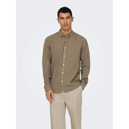 Chemise Only & Sons Onscaiden Life Solid Linen Fossil