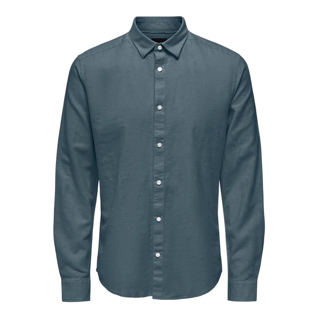 Chemise Only & Sons Onscaiden Life Solid Linen Stormy