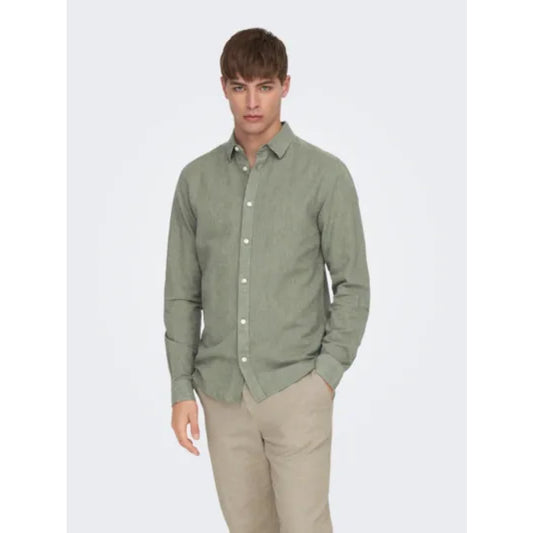 Chemise Only & Sons Onscaiden Life Solid Linen Swamp