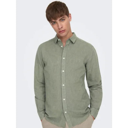 Chemise Only & Sons Onscaiden Life Solid Linen Swamp