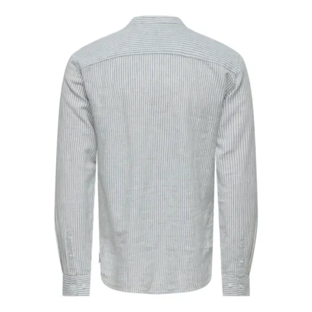 Chemise Only & Sons Onscaiden Life Stripe Linen Mao Sea