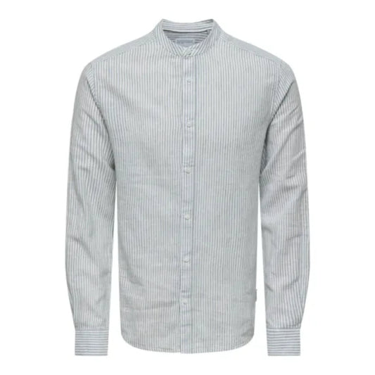 Chemise Only & Sons Onscaiden Life Stripe Linen Mao Sea