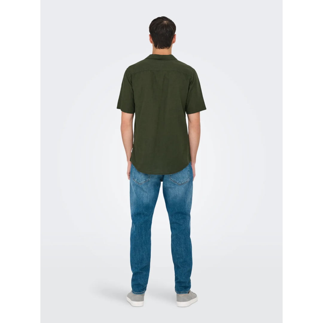 Chemise Only & Sons Onscaiden SS Life Linen Kambaba - White