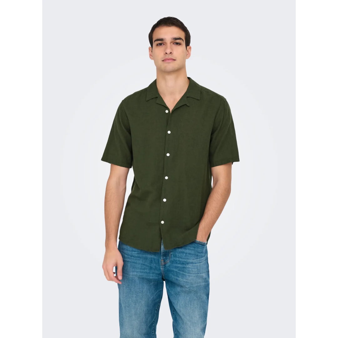 Chemise Only & Sons Onscaiden SS Life Linen Kambaba - White