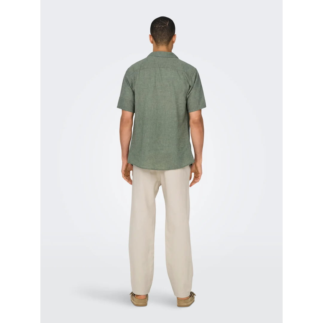 Chemise Only & Sons Onscaiden SS Life Linen Swamp - White