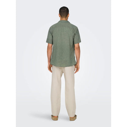 Chemise Only & Sons Onscaiden SS Life Linen Swamp - White