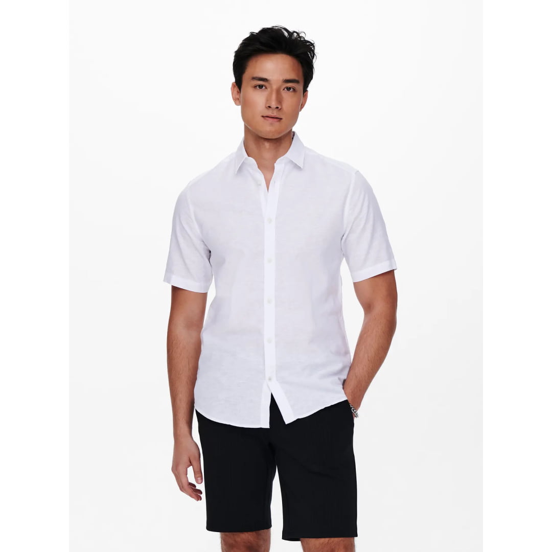Chemise Only & Sons Onscaiden SS Life Linen White