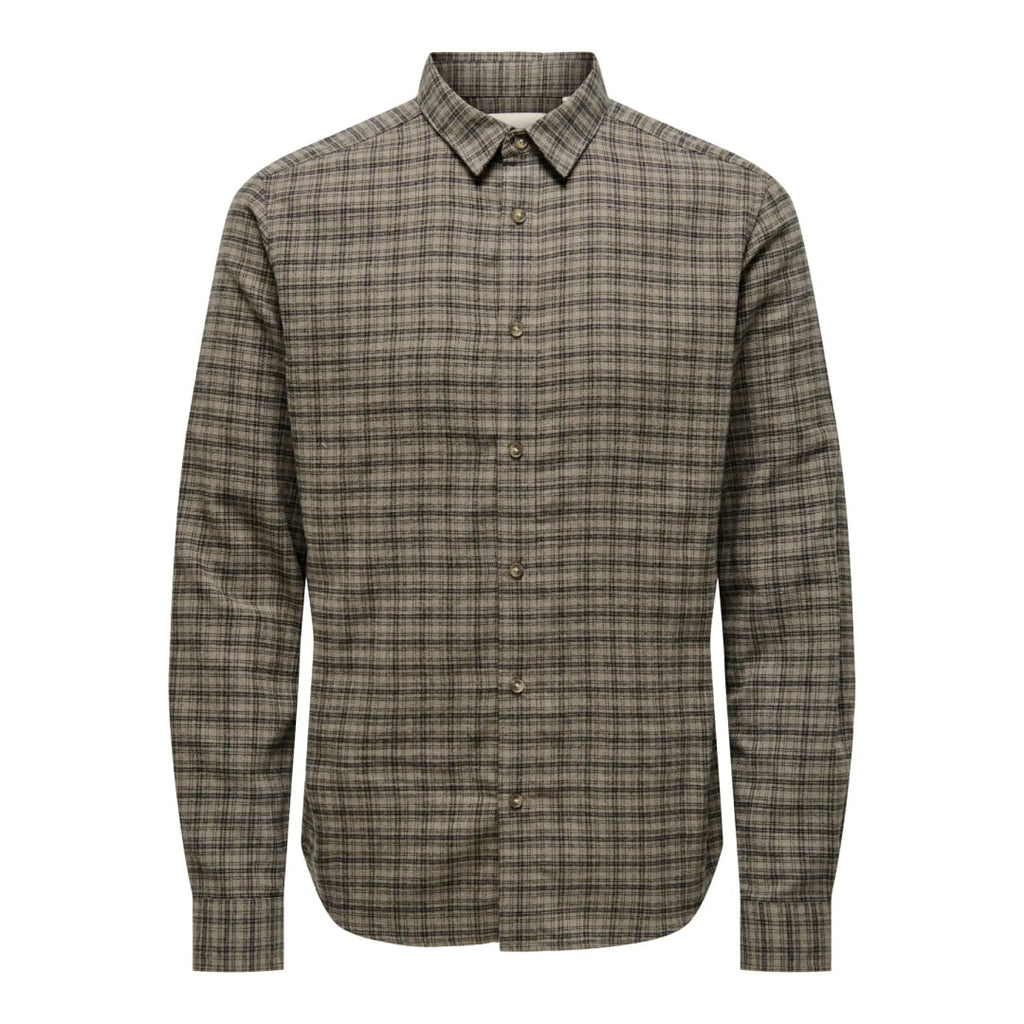 Chemise Only & Sons ONSGUDMUND LS Checked Walnut Jet Black