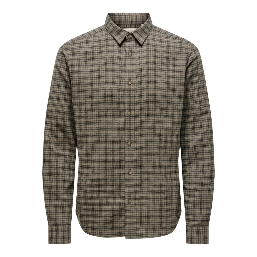Chemise Only & Sons ONSGUDMUND LS Checked Walnut Jet Black