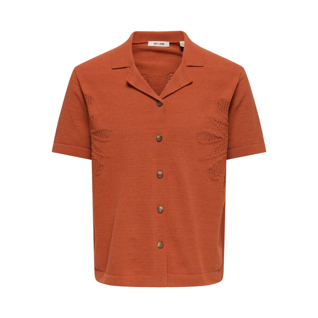 Chemise Only & Sons ONSJAM Life Reg Knit Burnt Brick
