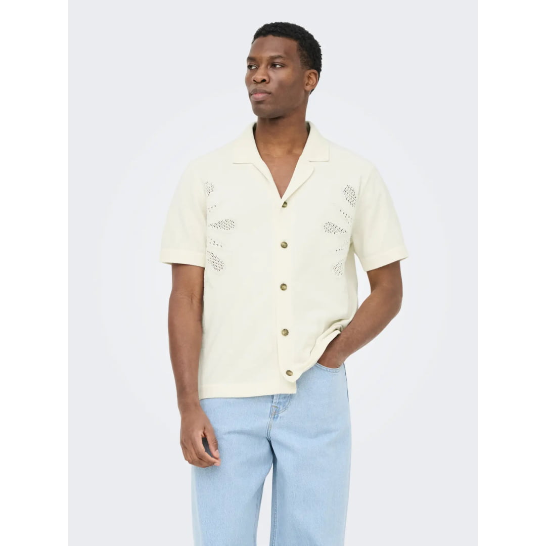 Chemise Only & Sons ONSJAM Life Reg Knit Egret - Onsjam