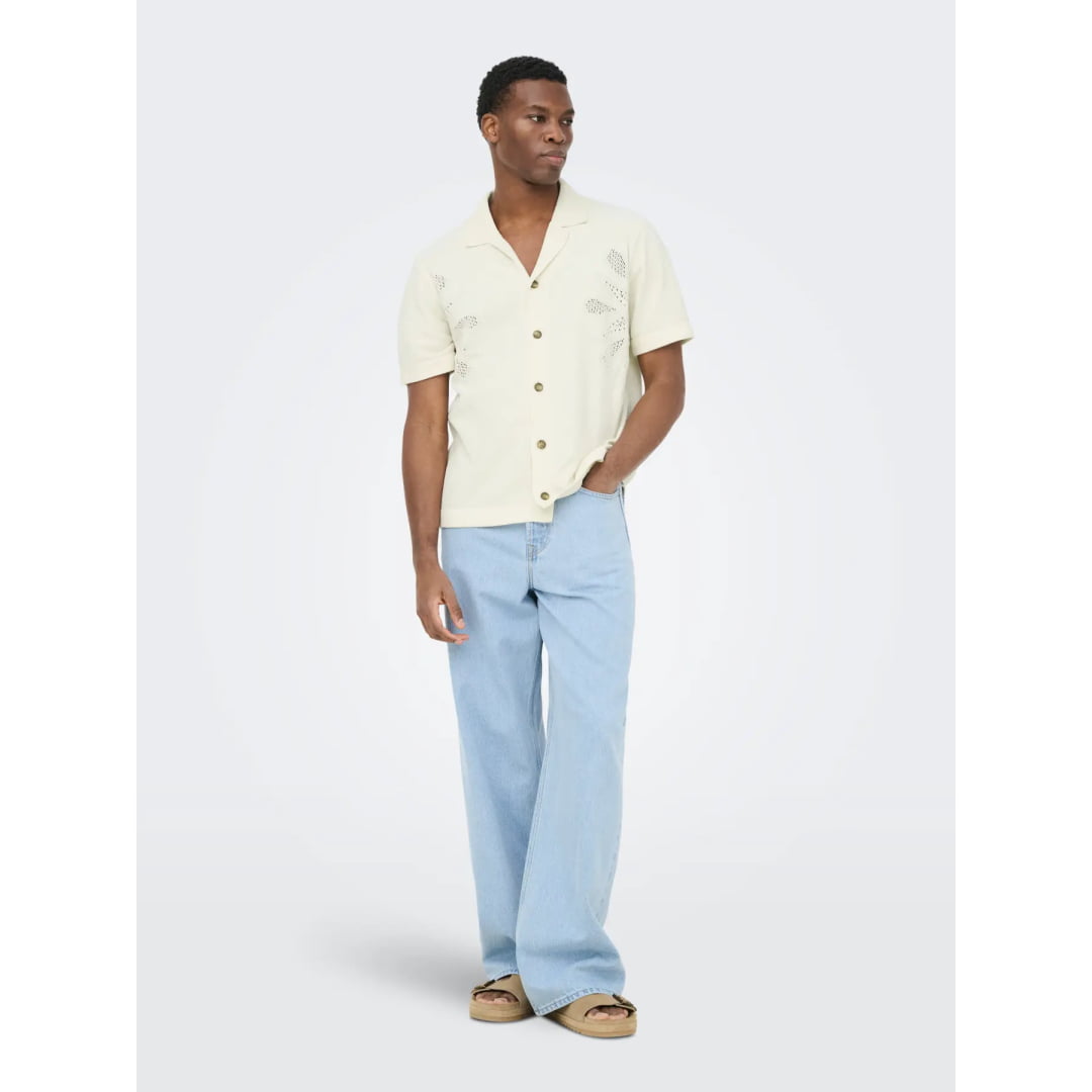 Chemise Only & Sons ONSJAM Life Reg Knit Egret - Onsjam