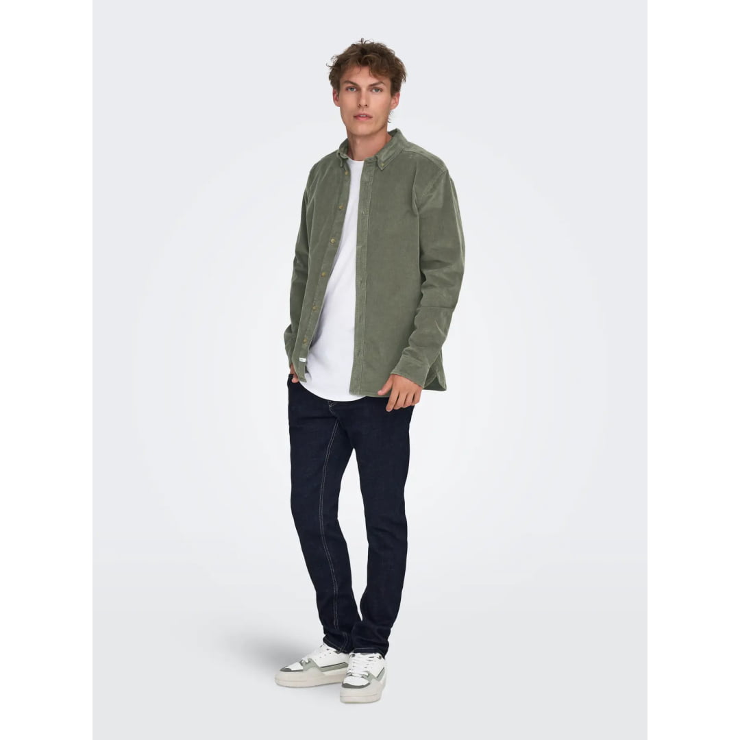 Chemise Only & Sons Onsmichael 18W Reg Cord Stretch Castor