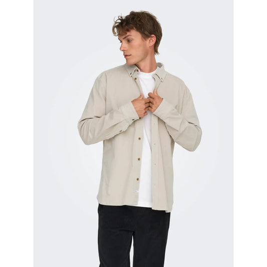 Chemise Only & Sons Onsmichael 18W Reg Cord Stretch Silver