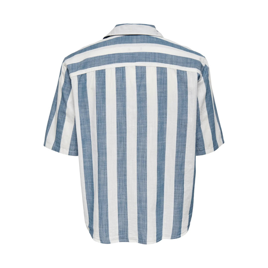 Chemise Only & sons ONSTES RLX Slub Stripe Vintage Indigo