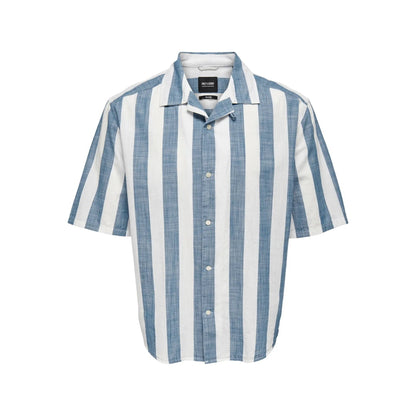 Chemise Only & sons ONSTES RLX Slub Stripe Vintage Indigo