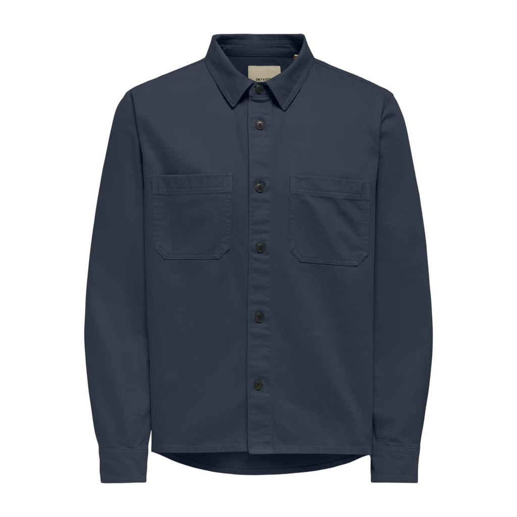 Chemise Only & Sons Onstimes 0348 Reg Overshirt Blue Nights