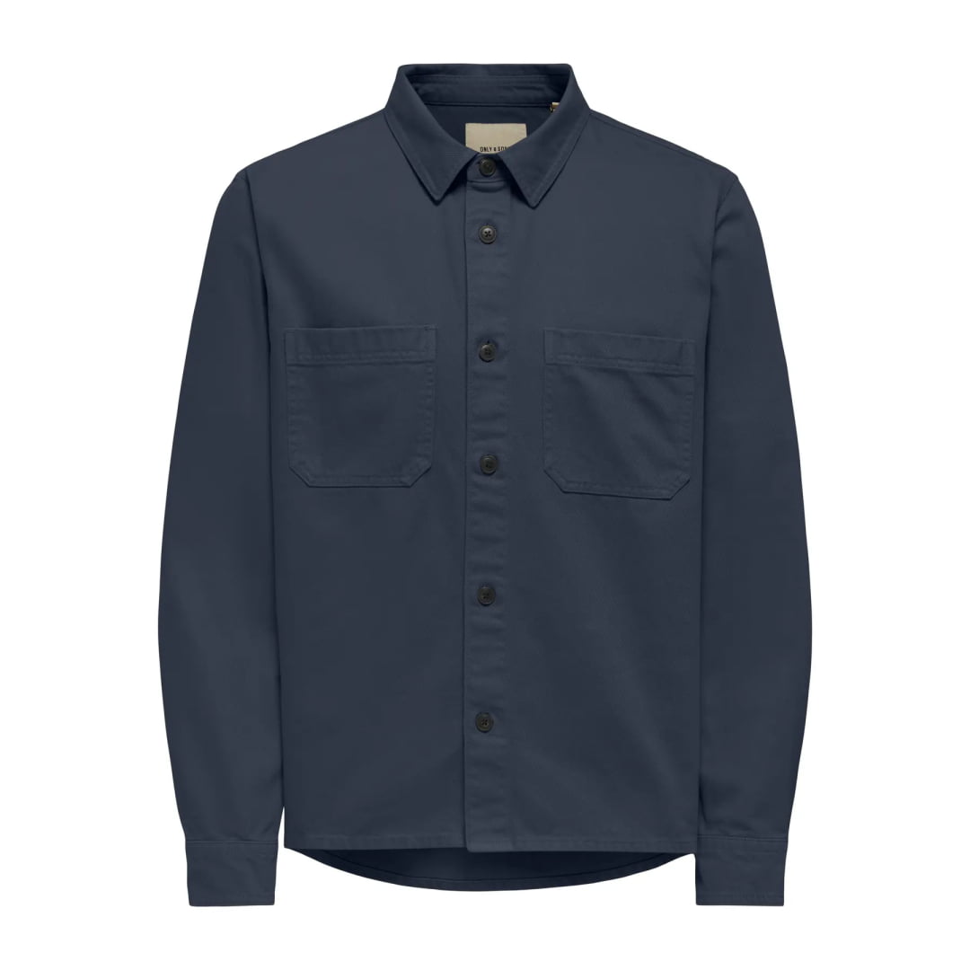 Chemise Only & Sons Onstimes 0348 Reg Overshirt Blue Nights