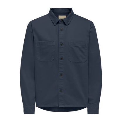 Chemise Only & Sons Onstimes 0348 Reg Overshirt Blue Nights