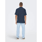 Chemise Only & Sons ONSTREV Life Reg Stripe SS Dark Navy