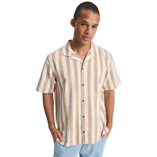 Chemise Quiksilver Sunset Song SS Burnt Russet Stripes - Ss