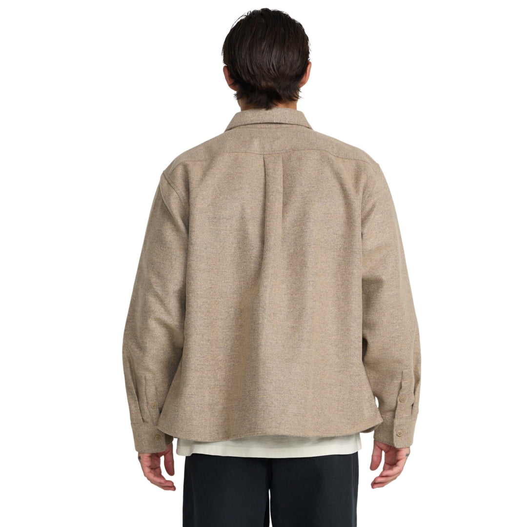 Chemise RVCA Dayshift Solid Flannel LS Wheat - Insidshop.com