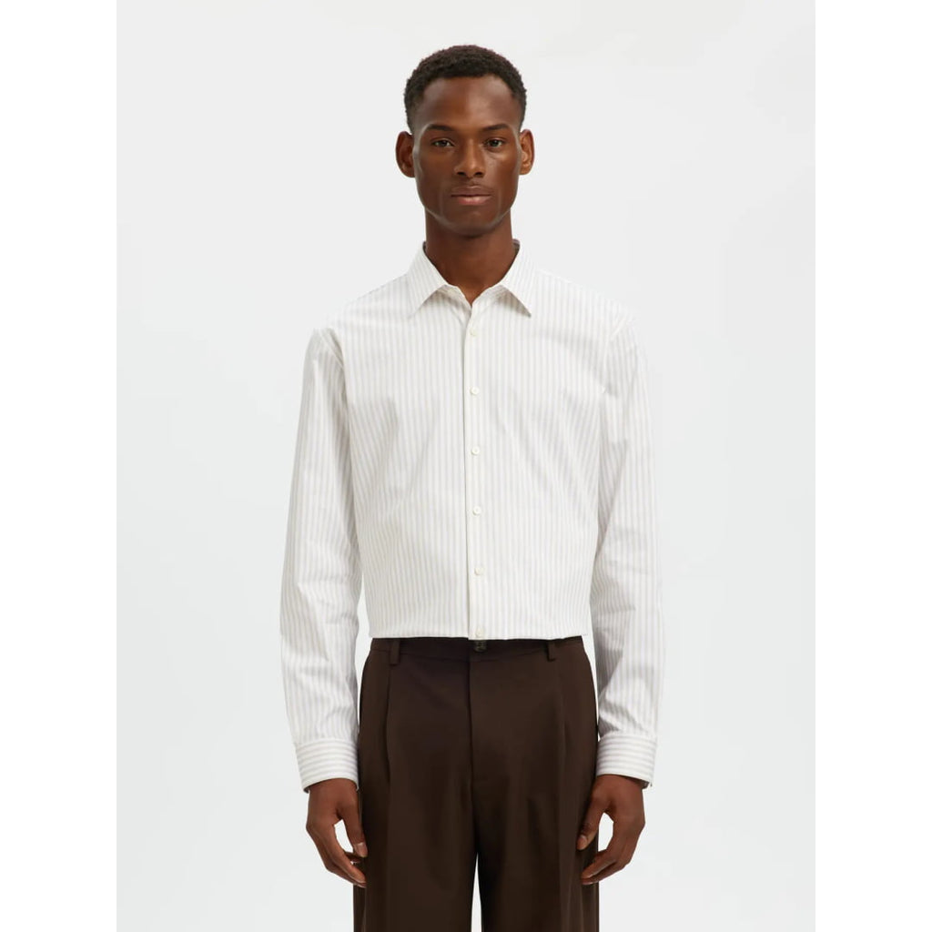 Chemise Selected SLHSLIMFILIP Performance Sand Stripes