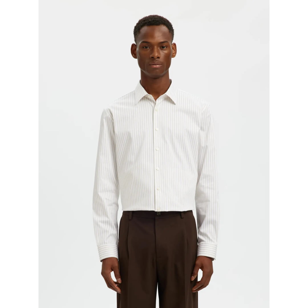 Chemise Selected SLHSLIMFILIP Performance Sand Stripes