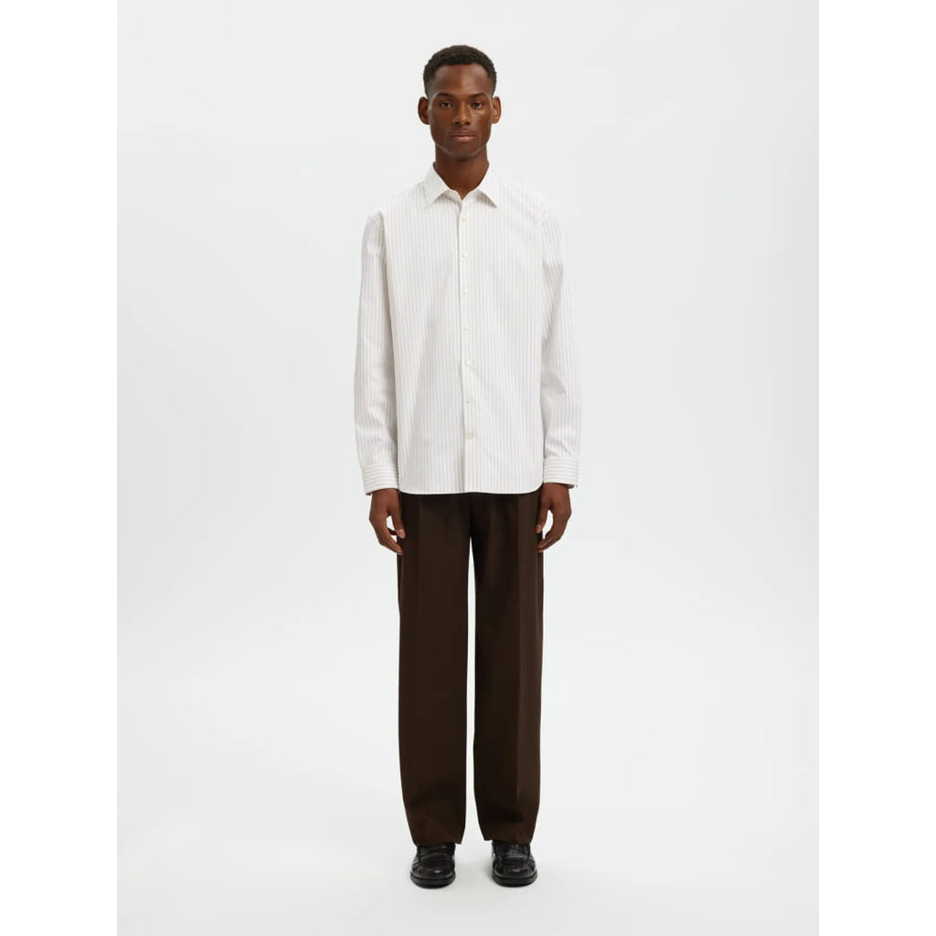 Chemise Selected SLHSLIMFILIP Performance Sand Stripes