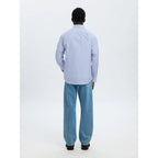 Chemise Selected SLMSLIM-LUX Poplin Mix Bright White Navy