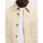 Chemise Selected SLMTRAVIS Twill Overshirt Oatmeal