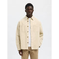 Chemise Selected SLMTRAVIS Twill Overshirt Oatmeal