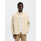 Chemise Selected SLMTRAVIS Twill Overshirt Oatmeal