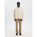 Chemise Selected SLMTRAVIS Twill Overshirt Oatmeal