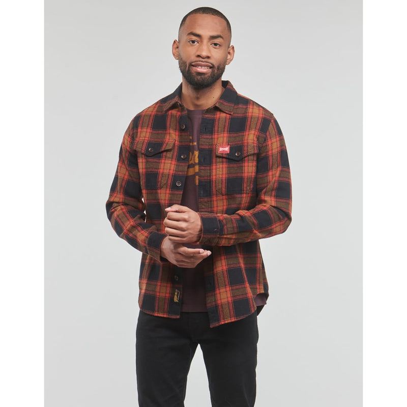 CHEMISE SUPERDRY ROUGE ET MARINE COTTON WORKER CHECK -