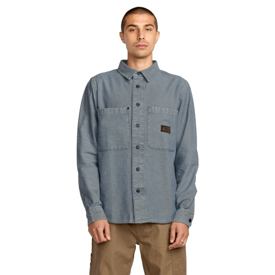 Chemise Volcom Levelstone LS Blue Wash Ls Insidshop.com