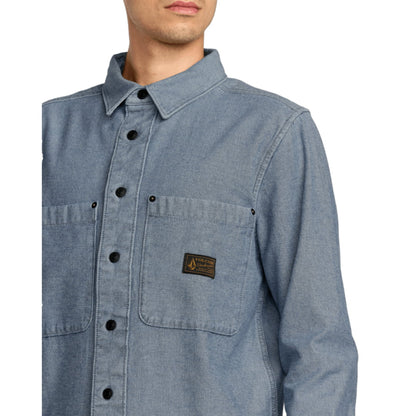 Chemise Volcom Levelstone LS Blue Wash Ls Insidshop.com