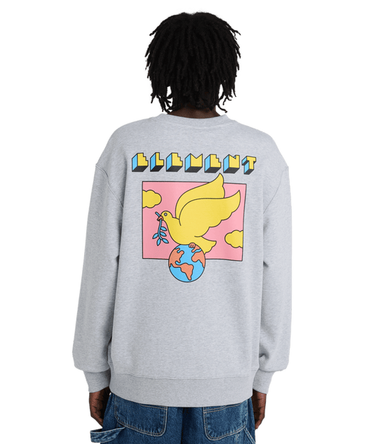 Sweat Col Rond Element World Peace CR Mid Grey Heather