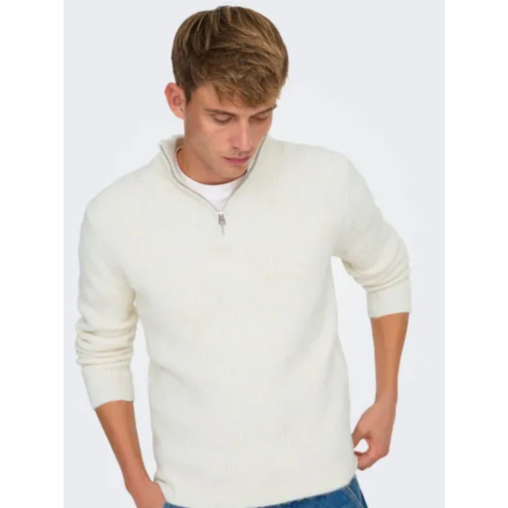 Gilet Zip Only & Sons Onstegan Wool Cloud Dancer - Reg Rosin
