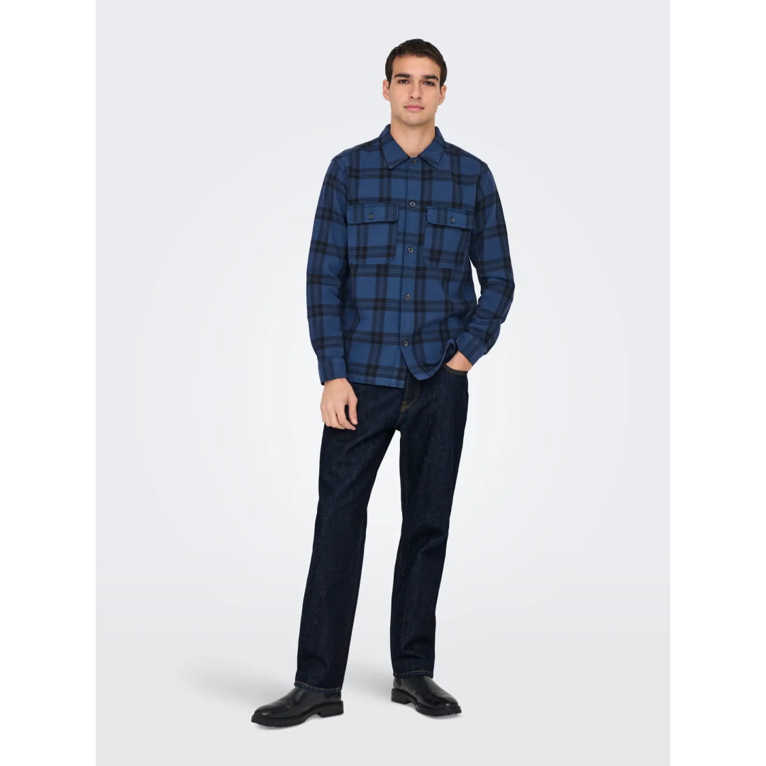Jeans Only & Sons Onsedge Straight Rinse 4942 Tai Dark Blue