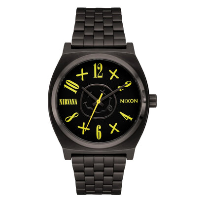Montre Nixon Nirvana Time Teller Black Smiley Face - Unique