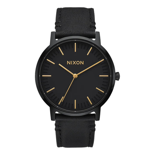 Montre Nixon Porter Leather All Black Gold - Insidshop.com