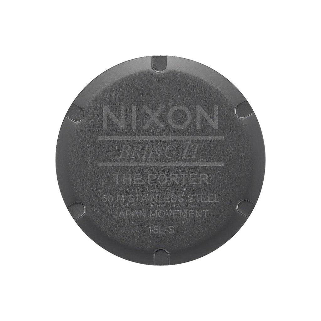Montre Nixon Porter Leather Gunmetal Charcoal Taupe