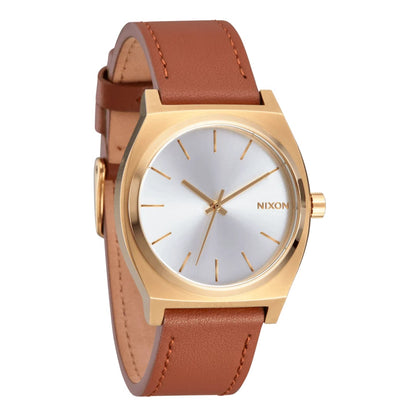 Montre Nixon Time Teller Leather Dorée White Sunray - Unique