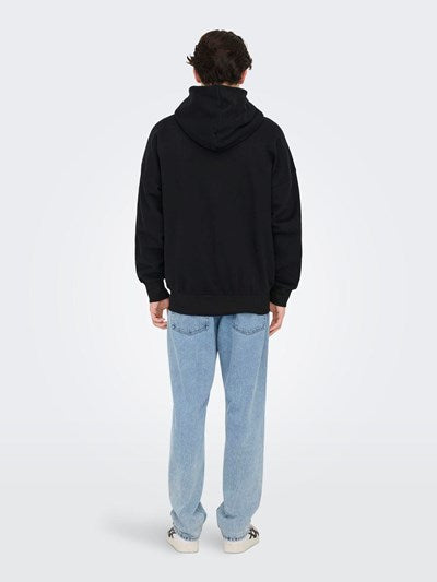 Sweat à Capuche Zippé Only & Sons Onsdan Life Heavy Black
