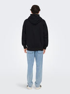 Sweat à Capuche Zippé Only & Sons Onsdan Life Heavy Black