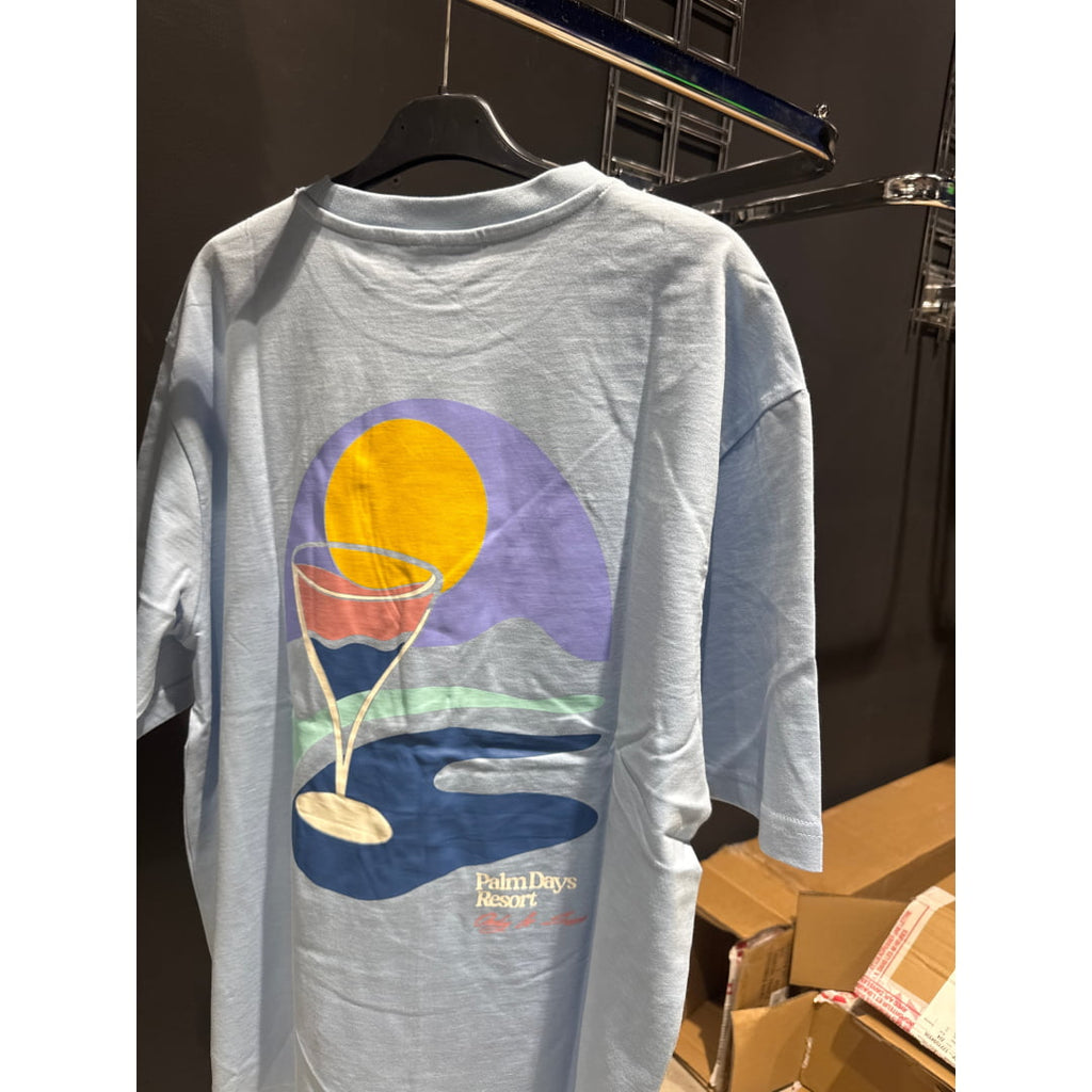 ONSPALM DAYS PRINT RLX SS TEE BLUE - Onspalm Days Print Rlx