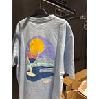 ONSPALM DAYS PRINT RLX SS TEE BLUE - Onspalm Days Print Rlx